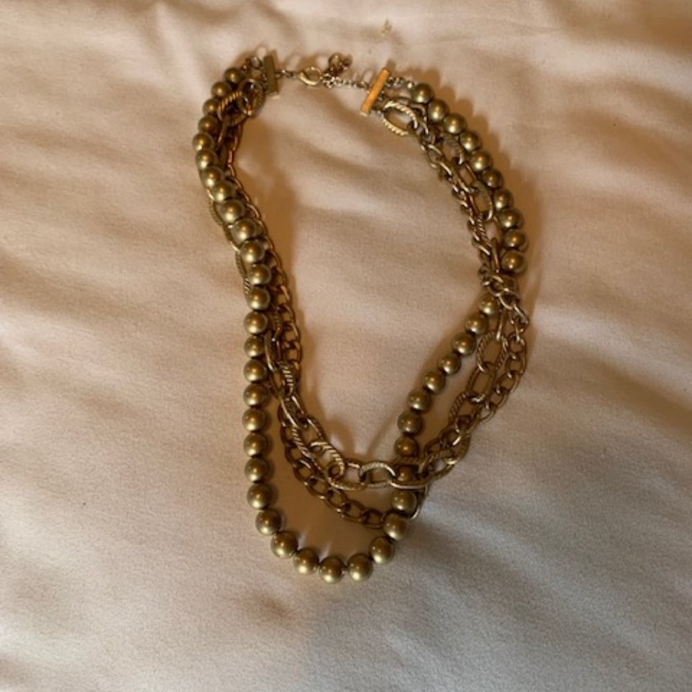 Chunky Gold Beaded Necklace